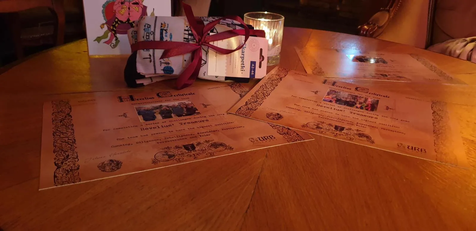 Certificates and prizes after the game