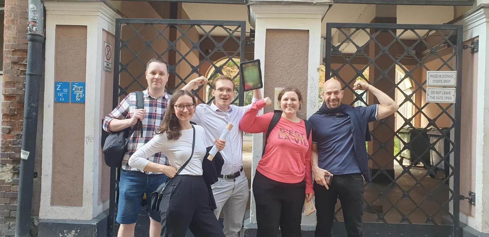 Drużyna po grze miejskiej